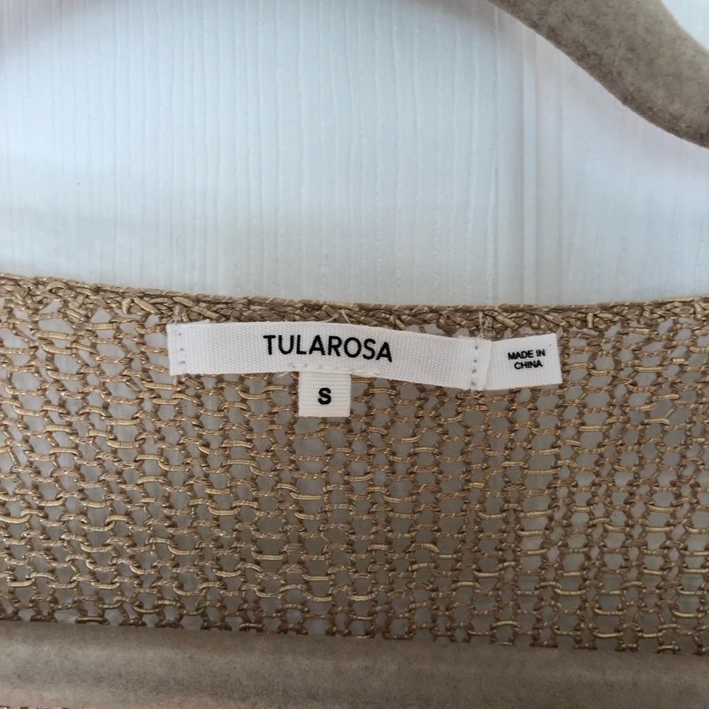 Tularosa Beachwood Sweater Mesh Open Knit Pom Pom Bauble Sweater - Picture 4 of 12
